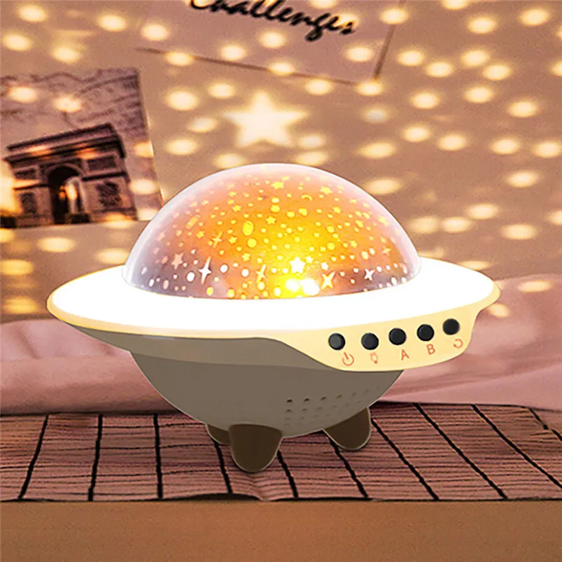 UFO Star Projector Lamp Sleep Night Light Rotating Bluetooth Version ABS 3 Brightness Lamparas 40AP03 | Лампы и освещение