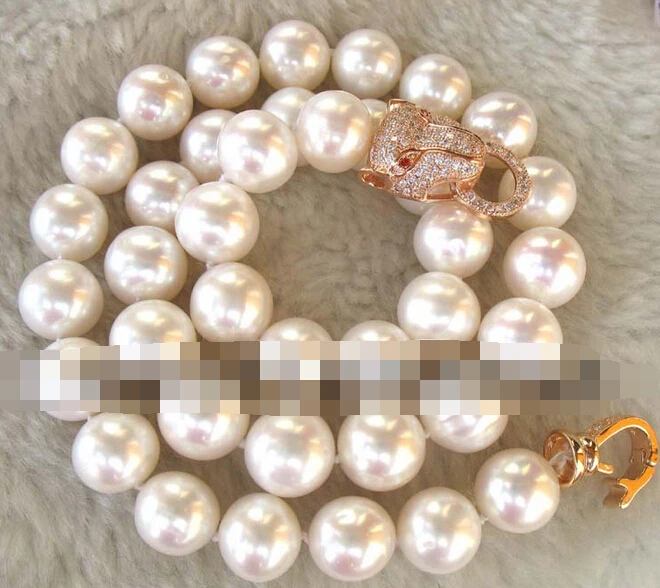 

FREE SHIPPING>>>@@ > N3733 WOW! freshwater pearl AA 10-11mm white leopard necklace 17