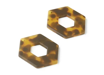 

Matte Acrylic Earring Charms - Tortoise Shell Earrings - Hexagon Pendant - 6pcs/lot - 40.25x29.9x3.11mm - AC1267