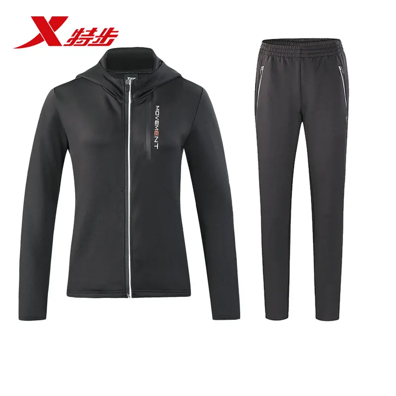 882428969040 xtep women running set out sport fit jacket and pant suit polyester knitting running for women
