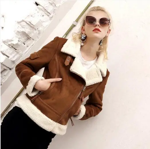 Fdfklak Европейская новинка Женская Зимняя шерстяная куртка кашемировое пальто женская короткая зимняя женская куртка шерстяное пальто manteau femme hiver - Цвет: brown 2
