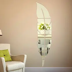 Перо в форме 3D акрил зеркала настенные декоративные гостиная крыльцо спальня зеркало в ванной наклейки поставляются с отдельных частей