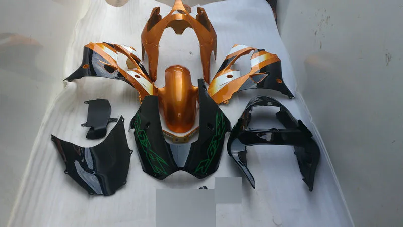 

Motorcycle Fairing kit for KAWASAKI Ninja ZX9R 02 03 ZX 9R 2002 2003 zx9r 02 03 ABS Golden Black Fairings set+7gifts KH02