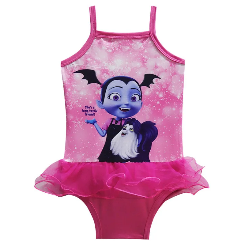 

3-10Y Baby Girls Swimsuit One Piece Bikini Lace Vampirina Princess Dress Moana Pattern Bathing Suits Swim wear Biquini Bodysuit