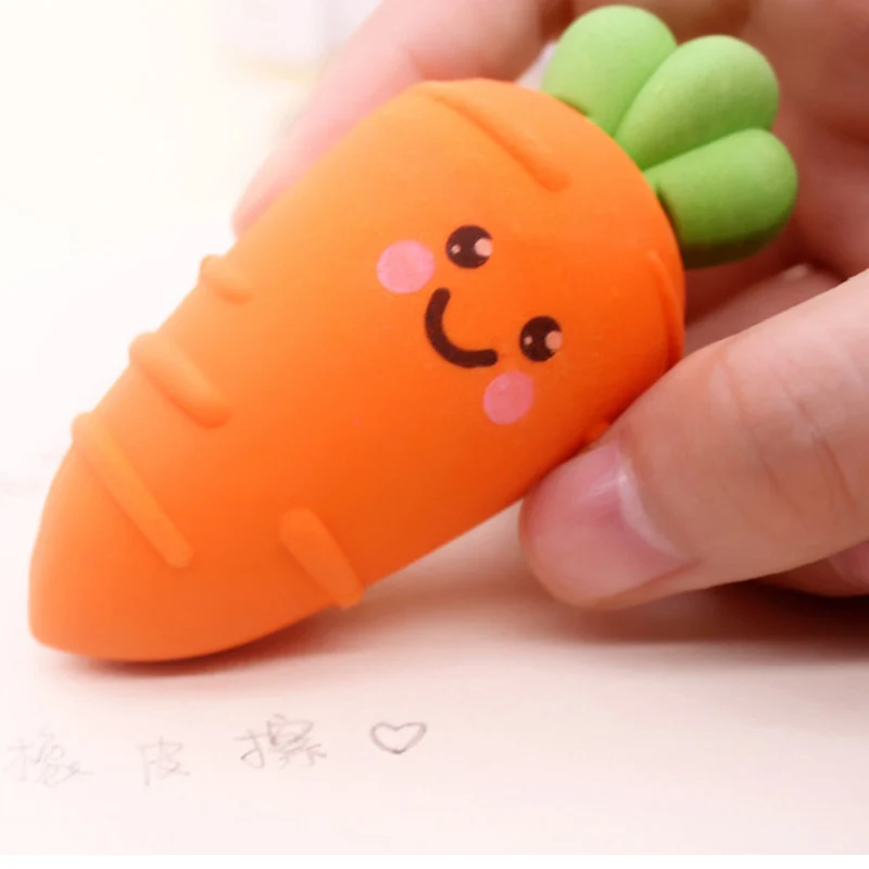 

1 X novelty big size Carrot rubber eraser creative kawaii stationery office school supplies papelaria gift for kids