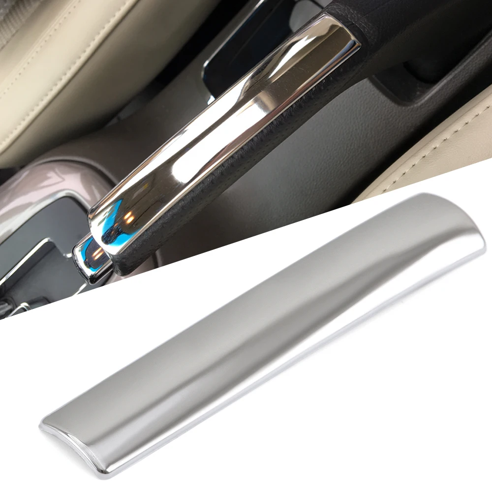 Car Chrome Trim Handbrake Handle Cover Stickers ABS Hand Brake For