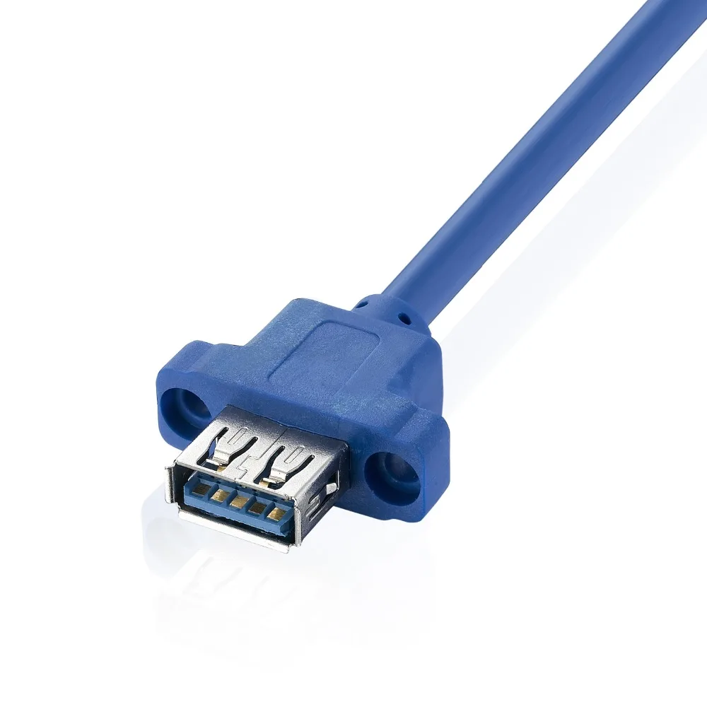Bochara 40 سنتيمتر USB 3.0 تمديد كابل الذكور إلى الإناث M/F احباط + مضفر محمية مع المسمار لوحة جبل
