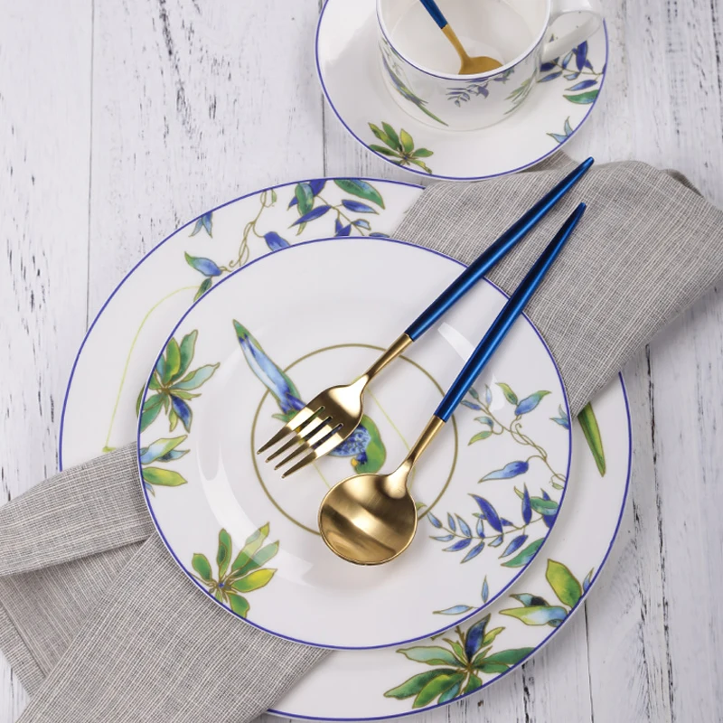 Набор посуды с птицами в виде листьев набор наборы блюд и тарелок кухонные