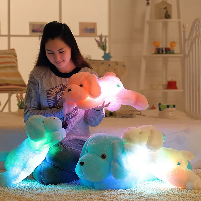 Colorful Night Light LED glowing dogs luminous plush children toys for girl Soft Plush toys for kids toys Valentine's Day Gift
