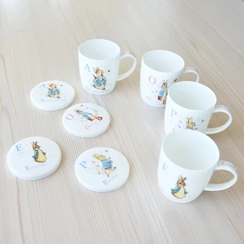 

Cute cartoon mug with cover glass of milk breakfast cup cup China gift gift