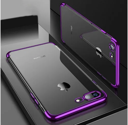 Цветным напылением, чистый мягкий чехол для iPhone 5,8 6,1 6,5 для iPhone X 10 6 S, 6, 6 Plus, 6S Plus, 7, 8, 7 Plus, 8 Plus, ультра тонкий чехол - Цвет: Фиолетовый