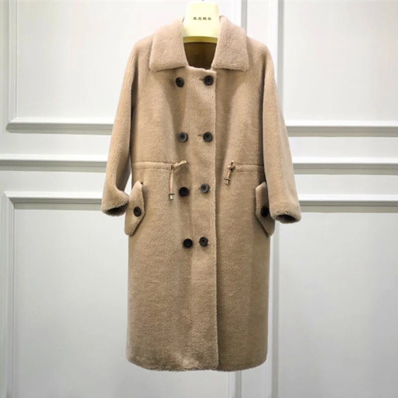 Gours Genuine Shearling Jackets for Women Fashion Natural Wool Real Fur