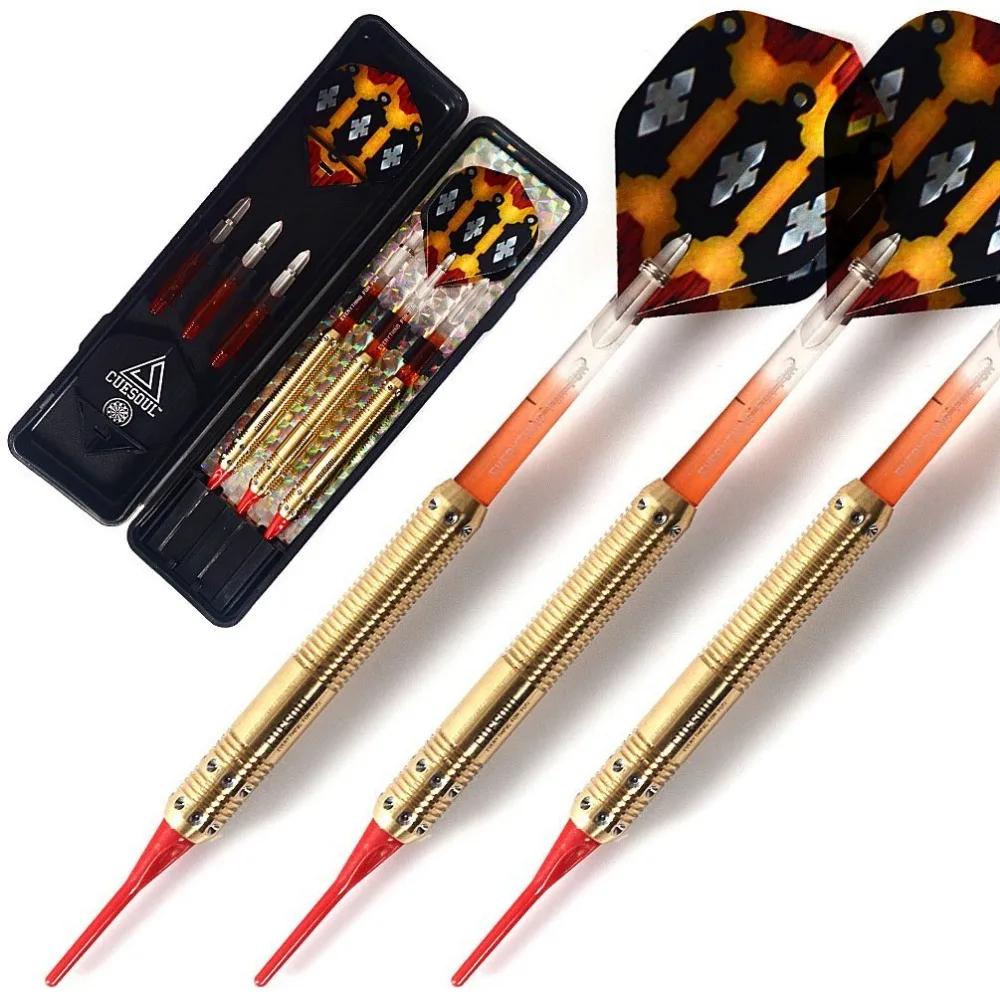 CUESOUL 3pcs Cheap Darts  16 Grams Brass Barrels Darts with Red Plastic Darts Points for  Electronic Dartboard cuesoul 3pcs cheap darts 16 grams brass barrels darts with red plastic darts points for electronic dartboard