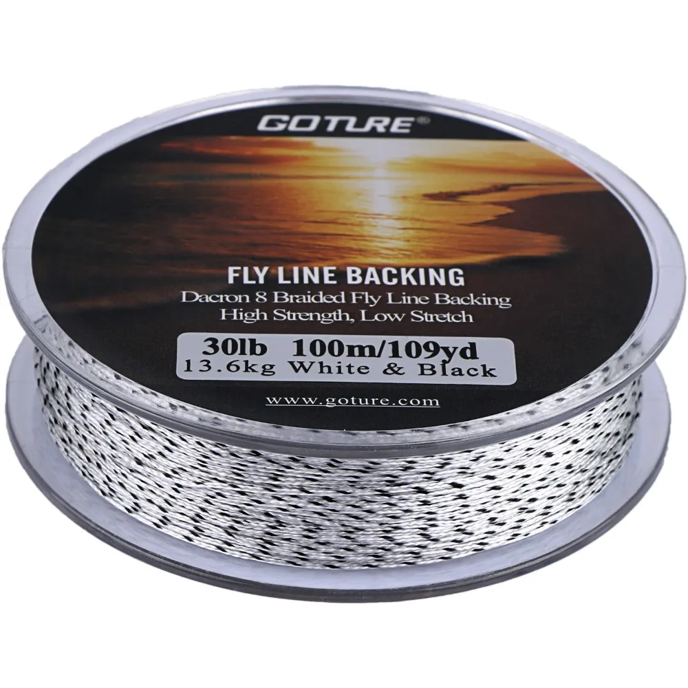 Goture 8 Strands Fly Fishing Backing Line 100M/109YRD 20LB 30LB Dacron Braided Fly Fishing Line Carp Bass Trout Fishing Tackles