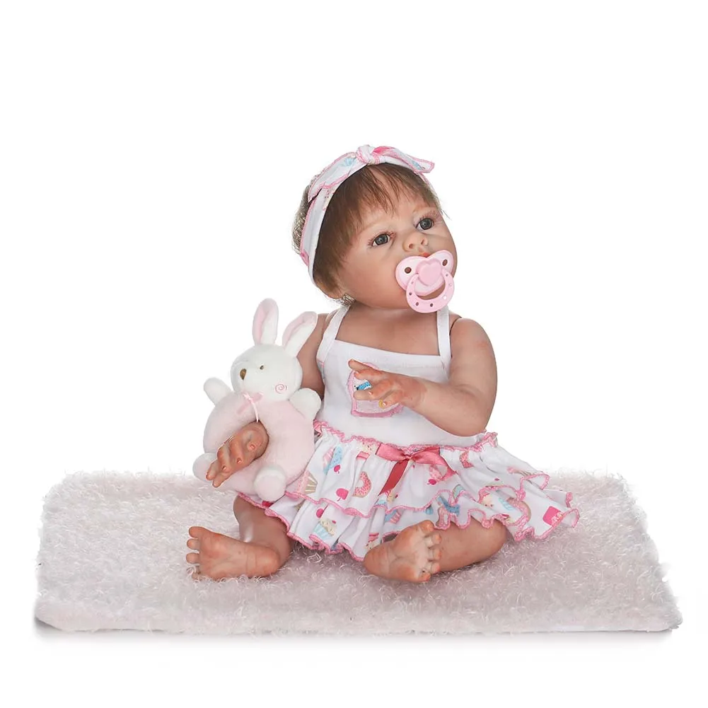 

Hot Selling NPK 19 Inch Silicone Baby Doll Set Lifelike Reborn Newborn Dolls for Kids Playmat Birthday Gift