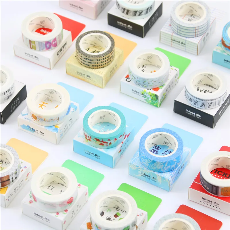

18 Styles Travel/Week/Number/Rose/Cactus Adhesive Tape Diary Kawaii Scrapbooking DIY Craft Sticky Deco Japan Masking Washi Tape
