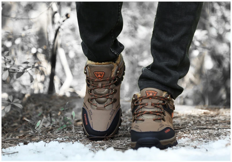 NIDENGBAO/Мужская прогулочная обувь; зимняя плюшевая Теплая мужская обувь; уличная Водонепроницаемая спортивная обувь; кожаная обувь; Мужская удобная обувь