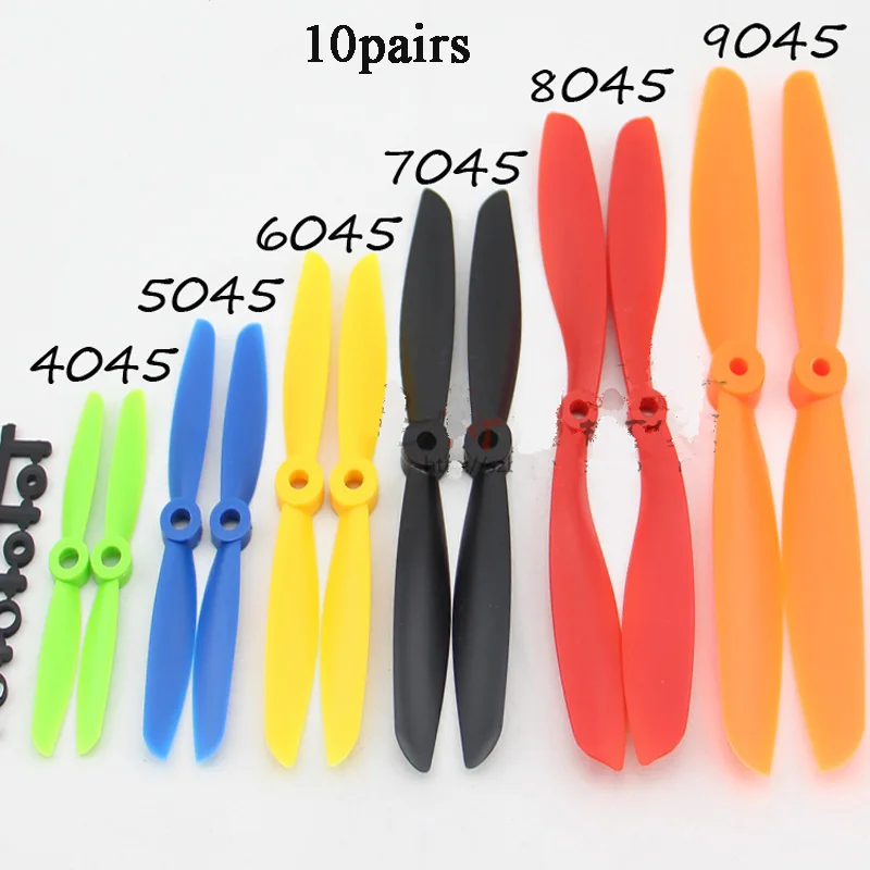 10 пар 5045 7045 8045 9045 пропеллеры Prop 2-blade Paddles CW CCW Props Blades 6 мм отверстие для FPV Quad Multirotor RC