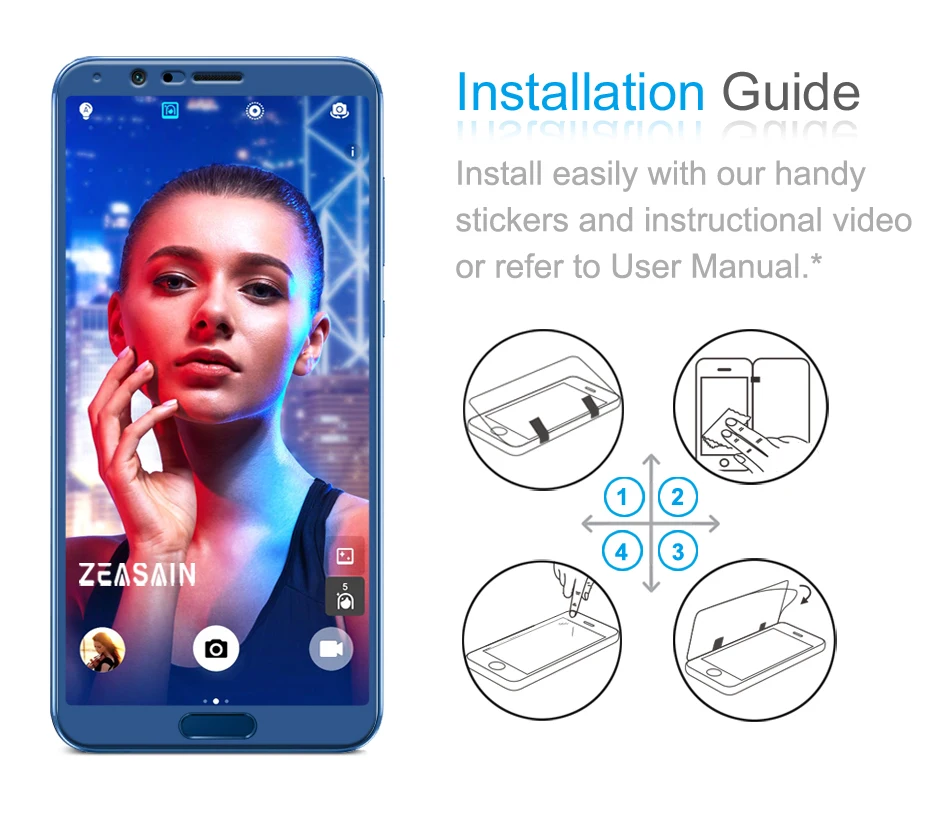 2 Pack Original ZEASAIN 2.5D Full Cover Tempered Glass Screen Protector For Huawei Honor View 10 Honor V10 V 10 9H Glass Film (2)
