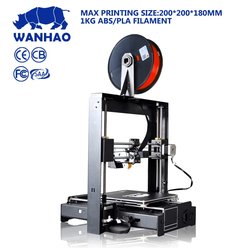 Дешевая выгодная цена 3d принтер, WANHAO 3d принтер i3 plus, набор RepRap с хорошим сенсорным ЖК-дисплеем, печать с PLA/ABS/PVA/нитью