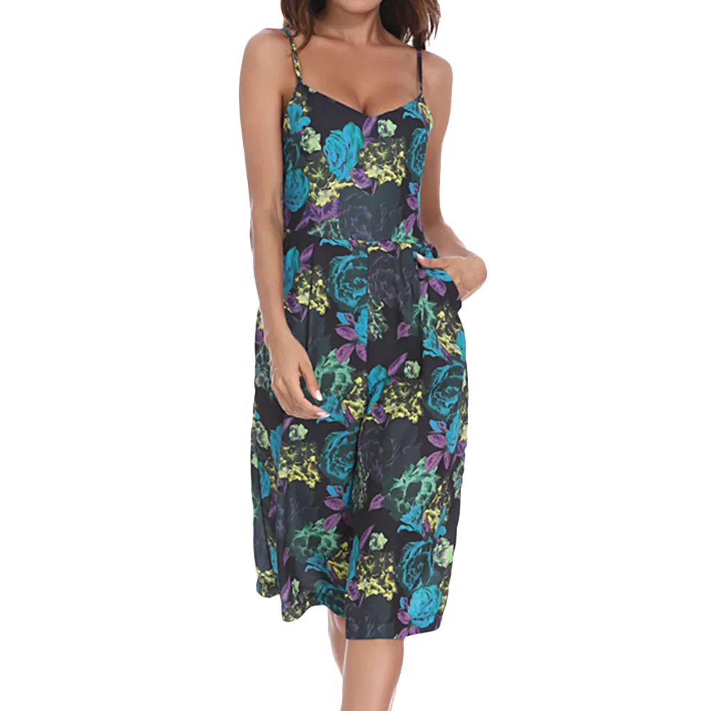 

Fashion ladies jumpsuit strap horn bohemian printed jumpsuit Mono de las senoras de la moda Combinaison de mode #JE-55