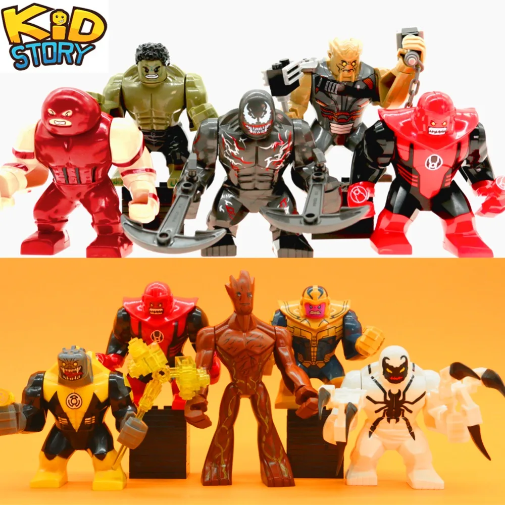 

Big Size Marvel Venom Hulk Figures Riot Carnage Obsidian Groot batman Building Blocks Compatible with Legoing Toys For Children