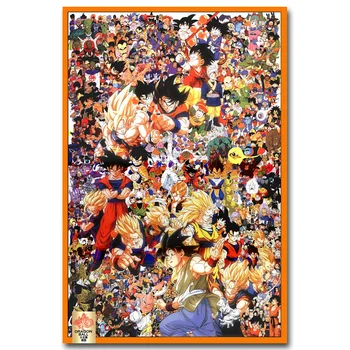 

NICOLESHENTING Dragon Ball Z All Characters Art Silk Poster 13x20 24x36inch New Japanese Anime Wall Pictures for Home Wall Decor