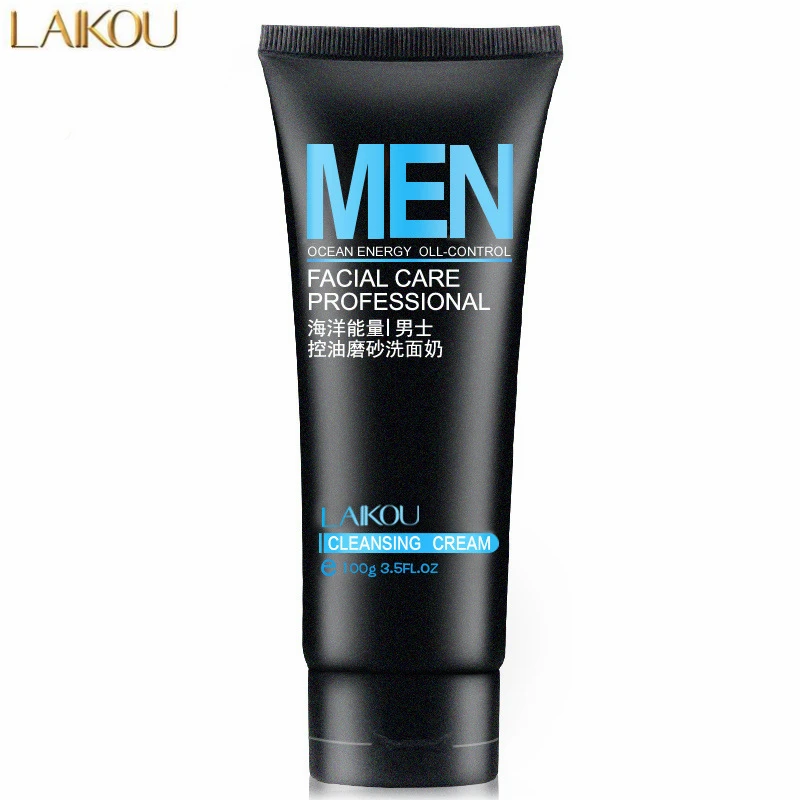 

LAIKOU Mens Oil-Control Cleanser Deep Cleansing Skin Scrub Moisturizing Acne Blackhead Face Care Exfoliating Cleanser 100g
