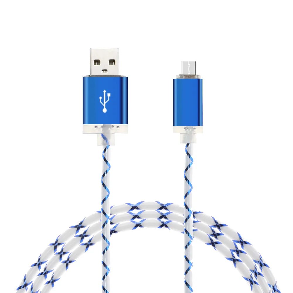 Bracelooty عالية الجودة الأحمر الأزرق الأزياء نوع شحن جولة usb كابل بيانات الفضة التوصيل للهواتف و أجهزة الكمبيوتر