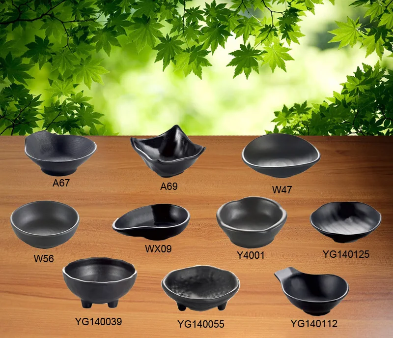 Black Frost Melamine Dinnerware Soy Sauce Dish Hot Pot Restaurant
