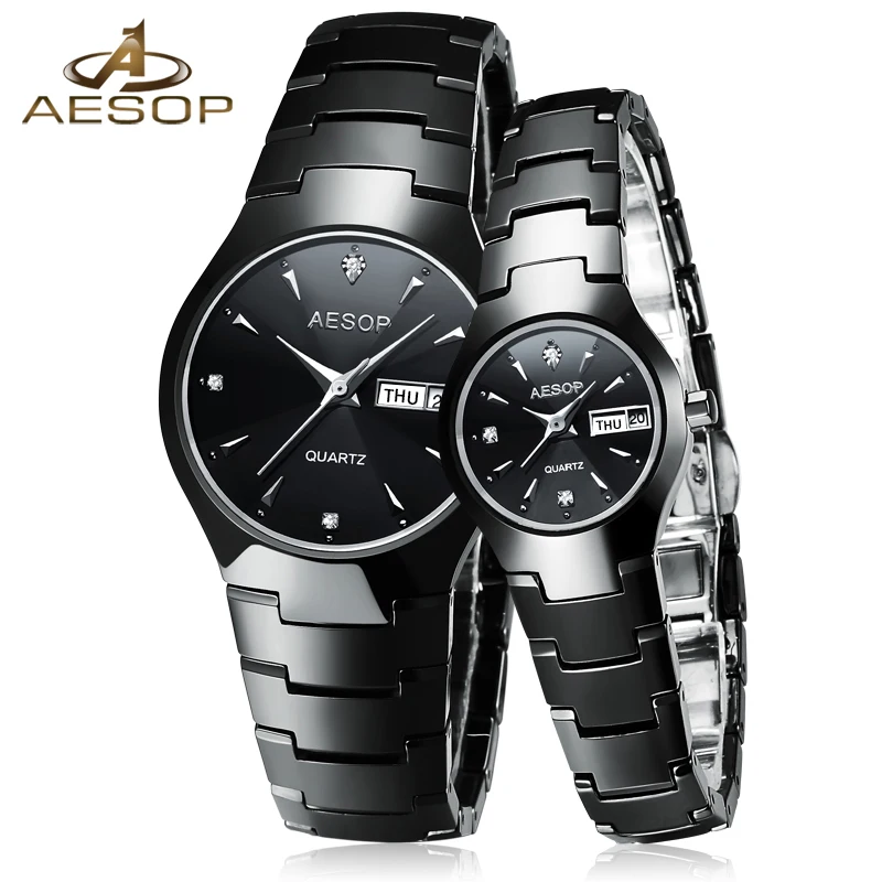 

AESOP Ceramic Couple Quartz Watch Women Men Sapphire Crystal Lovers Wristwatch Ladies Clock Montre Femme Relogio Feminino Box 27