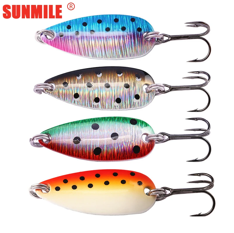 

SUNMILE Fishing Trout Spinning Spoon Lure ,7g/14g/25g VMC Hook Ultralight Metal Lures Pesca Artificial Hard Bait For Bass Pike
