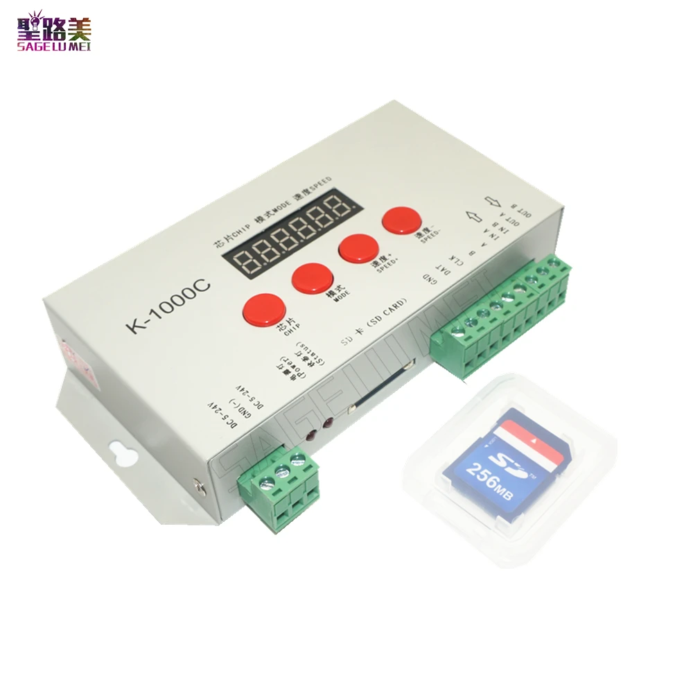

DC5V-24V K-1000C controller (T-1000S Updated)WS2812B,WS2811,APA102,SK6812,2801 LED 2048 Pixels Program Controller