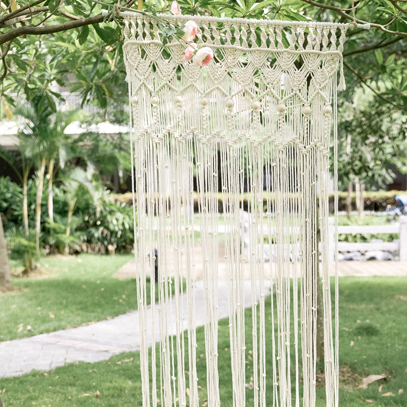 

Hand-woven Curtains Decorative Macrame Wall Hanging Creative Boho Decor Tapestry Mandala Ins Fabric Partition Curtain