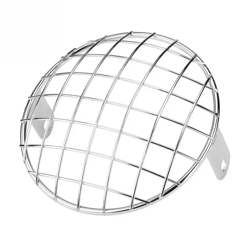 

6.5in Motorcycle Headlight Mesh Grill Side Mount Universal Cover Mask for Cafe Racer Modified Grid Lampshade