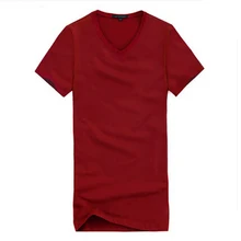 V-neck T-shirt summer male Korean Slim solid color cotton short-sleeved T-shirt men’s casual shirt men’s tide youth shipping