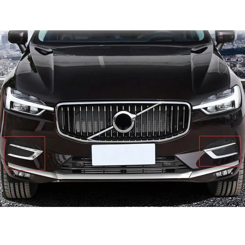 Подходит для Volvo XC60 2018 ABS хромированный автомобильный передний противотуманный