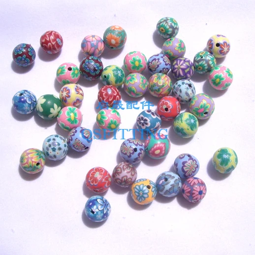 Бусины из полимерной глины 10 мм Круглые разноцветные 50 шт.|clay beads|polymer clay beadsbeads round |