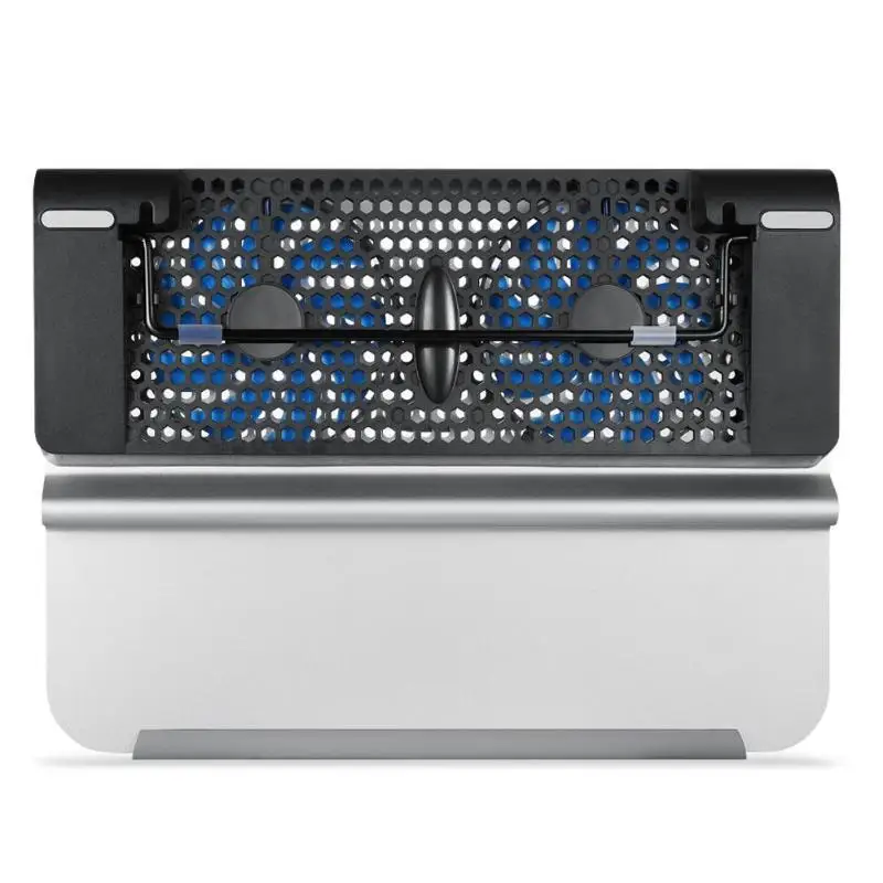 

Laptop Cooler Blue LED Cooling Fan Pad Cooler 2 USB Port Adjustable Stand Mat for 12-15 inch MacBook W/ Speed Control Switch