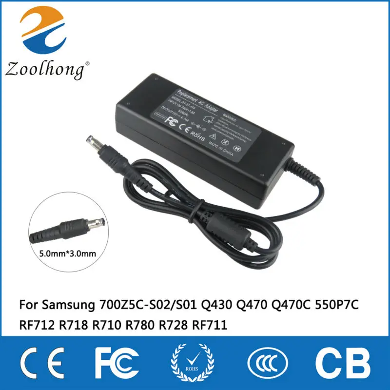 

AC Adapter Charger For Samsung 700Z5C-S02/S01 Q430 Q470 Q470C 550P7C RF712 R718 R710 R780 R728 RF711
