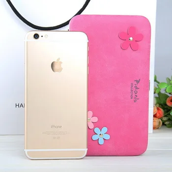 

by dhl or ems 100pcs Wallet Women Long Purse Female Cell Phone Wallets PU Leather Card Holder Purse Flowers Ladies Clutches