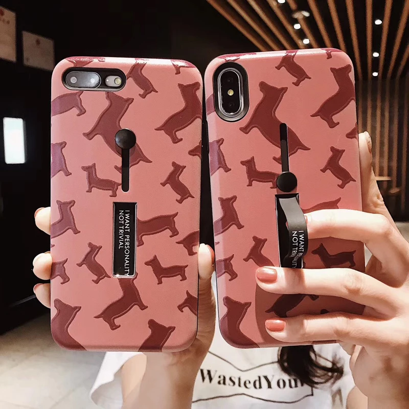 Модный силиконовый чехол с кольцом держателем для iphone XS Max X XR 6 7 8|Бамперы| |