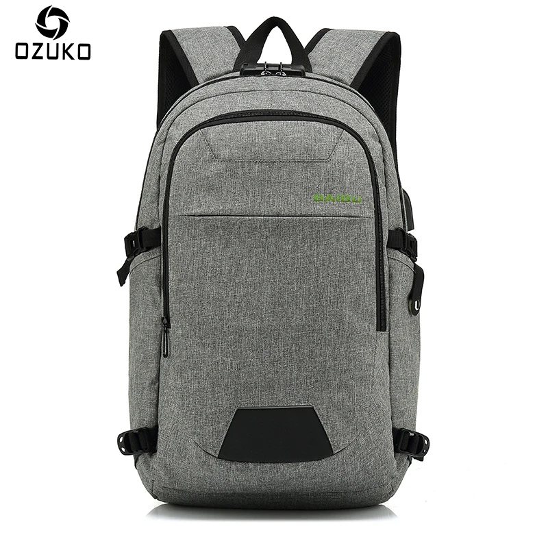 

2018 High quality Men Brand Backpacks USB Charge 15.6inch Laptop Backpack Casual Male Mochila Leisure Waterproof Travel Backpack