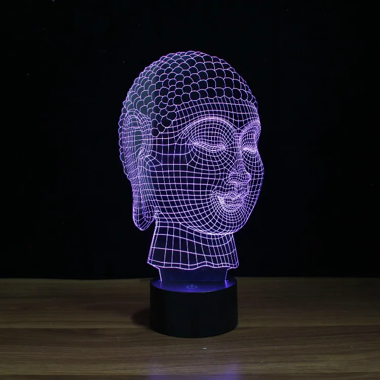Бесплатная доставка YJM 2929 Китайский 3d эффект Будды Форма сенсорный светильник с