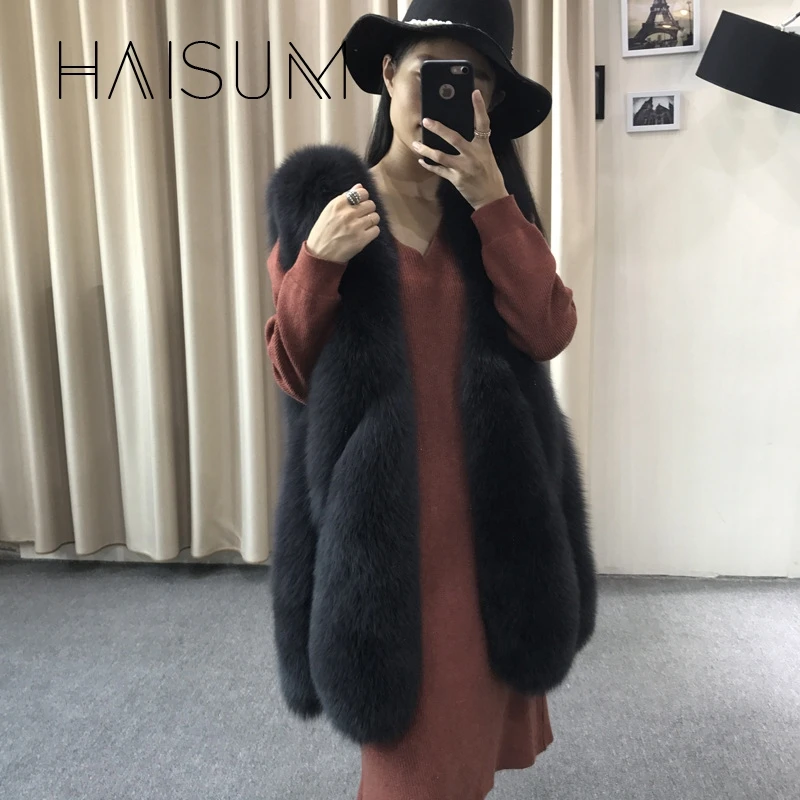 Пальто с мехом Новое поступление жилет кроликом пальто Haisum 2018 искусственным