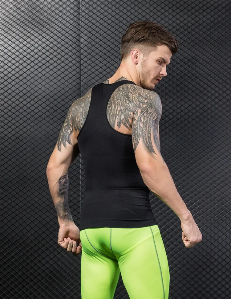 Meisou Hot Slimming Male Vest Body Shaper Men T shirt Abdomen Fat Reduce Compression Black White Blue Shapewear Fitness Clothing (12)