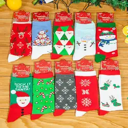 Зимние хлопковые рождественские носки со снежинками и оленем, дизайнерские женские носки без пятки для девочек