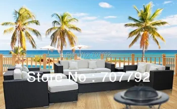 

New Enjoy All Weather Modern Wicker Sectional Patio Lounge Sofa Set