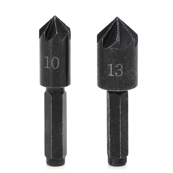 

NEW 2Pcs 1/4" Hex Shank 7 Flute Countersink Drill Bit Counter Sink Chamfer Cutter Apr 09