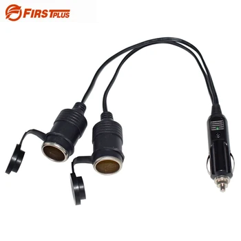 

1 to 2 Car Cigarette Lighter 12v 24v Power Charger Adapter Two-Way Socket Splitter Female Socket Plug Connector With 15A Fuse